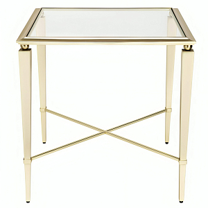 Приставной стол с квадратной стеклянной поверхностью Square Side Table