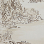 Обои ручная роспись A Thousand Li of Rivers and Mountains Special Colourway on Bleached White dyed silk 2 варинант исполнения - 1 | Loft Concept в Челябинске