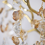 Бра золотого цвета с ветвями и прозрачными хрустальнымих подвесками Droplet Chandelier варинант исполнения - 4 | Loft Concept в Челябинске