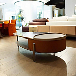 Дизайнерский журнальный стол овальной формы с открывающейся столешницей Caleb Coffee Table варинант исполнения - 2 | Loft Concept в Челябинске