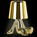 Настольная лампа фигурная золотого цвета с гладким абажуром Высота 17 см Sophia варинант исполнения - 3 | Loft Concept в Челябинске