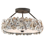 Потолочный светильник круглый с абажуром из устричных раковин Sea Ravens варинант исполнения - 2 | Loft Concept в Челябинске