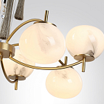 Люстра подвесная с 8-ю шарообразными плафонами из белого стекла с подвесками из камня и кисточками Agatelle варинант исполнения - 6 | Loft Concept в Челябинске