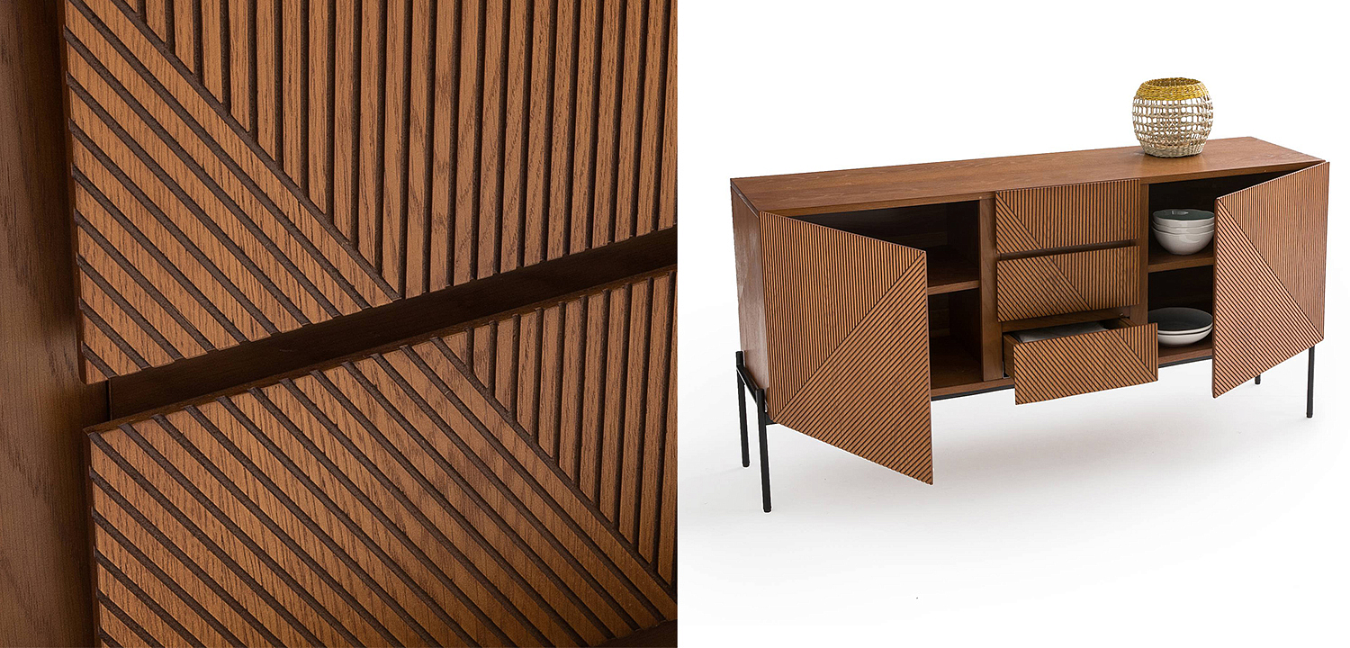Комод с геометрическим рисунком Anders Chest of drawers с 3-мя ящиками и 2-мя дверцами Комод с геометрическим рисунком Anders Chest of drawers с 3-мя ящиками и 2-мя дверцами - Loft-Concept в Челябинске