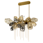 Люстра подвесная с 22-мя гранёными стеклянными плафонами с вертикальными подвесками Gilded Mirage  варинант исполнения - 5 | Loft Concept в Челябинске