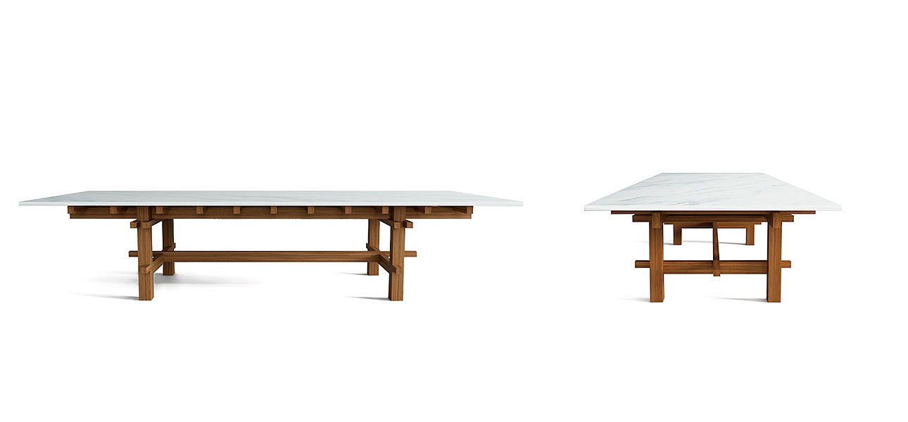 Журнальный стол из дерева с каменной столешницей Minka Table Журнальный стол из дерева с каменной столешницей Minka Table - Loft-Concept в Челябинске