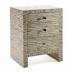 Тумбочка прикроватная Bogense Bone Inlay Bedside Beige варинант исполнения - 1 | Loft Concept в Челябинске