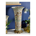 Ваза высокая из фарфора на бронзовом основании Turquoise Blooming Garden варинант исполнения - 6 | Loft Concept в Челябинске