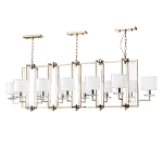 Люстра прямоугольной формы с 12-ю цилиндрическими плафонами из стекла Laurent варинант исполнения - 1 | Loft Concept в Челябинске