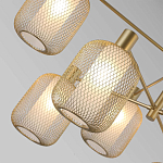 Люстра потолочная с абажурами из металлической сетки Loft Grid Pendant Gold варинант исполнения - 3 | Loft Concept в Челябинске