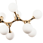 Линейная люстра с плафонами из стеклянных шаров Pearls Suspension Linear Gold Chandelier варинант исполнения - 4 | Loft Concept в Челябинске