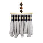 Люстра квадратная плетеная с бахромой Wicker Square Chandelier with Tassels варинант исполнения - 2 | Loft Concept в Челябинске