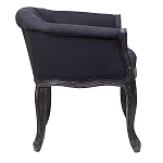 Кресло низкое в стиле прованс Черный Лен Louis French Armchair  варинант исполнения - 2 | Loft Concept в Челябинске