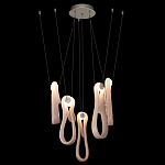 Подвесной светильник белого цвета с 6-ю изогнутыми плафонами Flow Loop варинант исполнения - 3 | Loft Concept в Челябинске