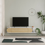 ТВ-тумба подвесная белая с полкой и откидной дверцей цвета древесины TONE TV STAND WHITE варинант исполнения - 1 | Loft Concept в Челябинске