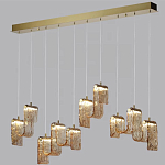 Подвесной светильник линейный с плафонами волнистой формы из фактурного стекла Big Wave варинант исполнения - 9 | Loft Concept в Челябинске