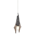 Подвесной светильник с черной металлической основой и рельефным плафоном Glass Pod варинант исполнения - 1 | Loft Concept в Челябинске