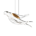 Подвесной светильник с прозрачной стеклянной птичкой Serip Voa варинант исполнения - 1 | Loft Concept в Челябинске