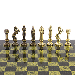 Шахматы Ренессанс из бронзы с доской из натурального камня Змеевик Decorative Thematic Chess варинант исполнения - 4 | Loft Concept в Челябинске