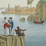 Обои ручная роспись Views of Italy Aurore варинант исполнения - 2 | Loft Concept в Челябинске