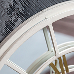 Зеркало настенное в белой металлической раме в виде часов Mirror Tower Clock варинант исполнения - 2 | Loft Concept в Челябинске