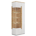 Шкаф-витрина двухдверная с белым глянцевым фасадом Grace of Furniture варинант исполнения - 1 | Loft Concept в Челябинске