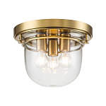 Потолочный светильник для ванных комнат с круглым стеклянным плафоном и тремя лампами Quoizel варинант исполнения - 1 | Loft Concept в Челябинске