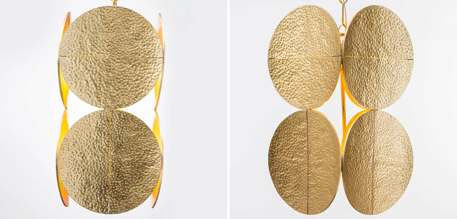 Светильник Shine by S.H.O HALO PENDANT - Modern Gold Leaf Chandelier with Brass Chain Светильник Shine by S.H.O HALO PENDANT - Modern Gold Leaf Chandelier with Brass Chain - Loft-Concept в Челябинске