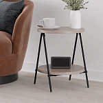 Стол приставной с 2-мя круглыми бежево-серыми столешницами ESSEL LIGHT MOCHA варинант исполнения - 4 | Loft Concept в Челябинске