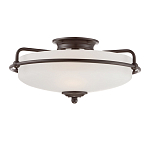 Потолочный светильник со стеклянным плафоном на изогнутых кронштейнах Quoizel  варинант исполнения - 1 | Loft Concept в Челябинске