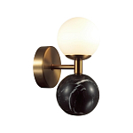 Бра с шарообразным матовым плафоном и шаром из камня на металлическом основании Orb Essence варинант исполнения - 7 | Loft Concept в Челябинске