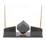 Настольный канцелярский набор из змеевика и офиокальцита с визитницами и часами Successful Leader варинант исполнения - 3 | Loft Concept в Челябинске