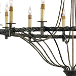 Люстра двухъярусная с отделкой в виде веревки Black Light Profile варинант исполнения - 1 | Loft Concept в Челябинске