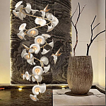 Люстра каскадная из белых цветов каллы и птичек Refined Taste of Light варинант исполнения - 5 | Loft Concept в Челябинске