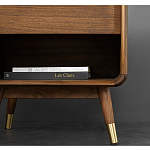 Прикроватная деревянная тумба с ящиком и нишей для хранения Moon Walnut Furniture варинант исполнения - 4 | Loft Concept в Челябинске