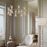 Люстра круглая с фактурными абажурами из тонких металлических палочек Wild Thorns варинант исполнения - 4 | Loft Concept в Челябинске