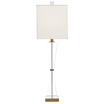 Настольная лампа с прозрачным корпусом и прямоугольным тканевым абажуром Charm and Luxury варинант исполнения - 3 | Loft Concept в Челябинске