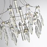 Люстра подвесная из металла с хрустальными подвесками прозрачного цвета Quasar 41 варинант исполнения - 9 | Loft Concept в Челябинске