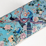 Банкетка из массива бука с цветочным принтом Turquoise Beige Chinoiserie Garden Banquette варинант исполнения - 2 | Loft Concept в Челябинске