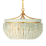 Подвесной светильник с каскадом из стеклянных декоративных элементов на золотом каркасе Shining Sea Glass варинант исполнения - 4 | Loft Concept в Челябинске