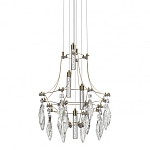 Люстра подвесная из металла с хрустальными подвесками прозрачного цвета Quasar 41 варинант исполнения - 1 | Loft Concept в Челябинске