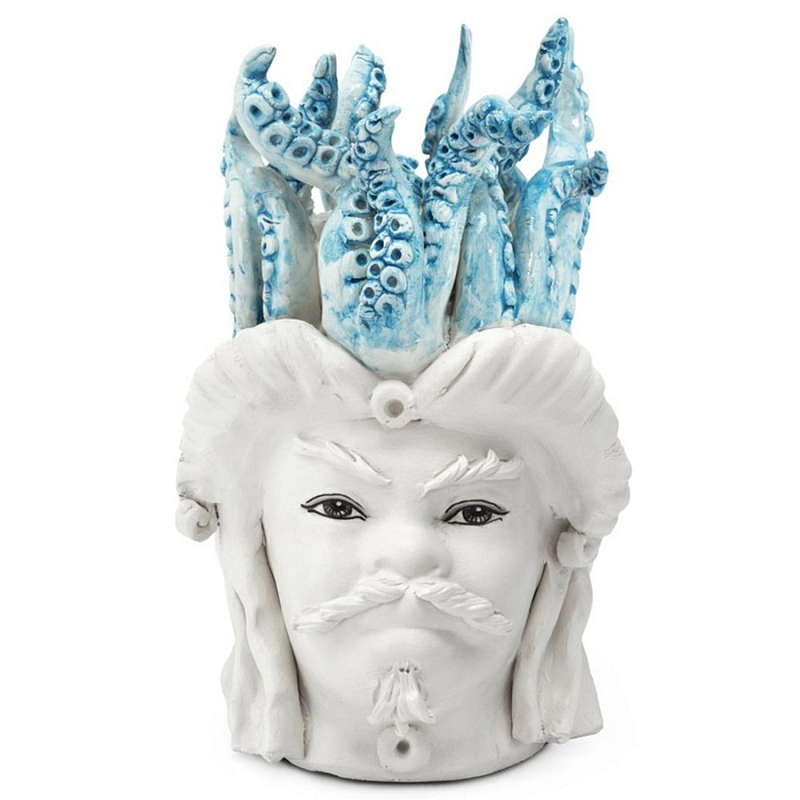 Ваза Vase Moro Man Small Tentacles Azure Белый Светло-голубой Ваза Vase Moro Man Small Tentacles Azure Белый Светло-голубой в Челябинске | Loft Concept
