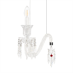 Подвесной светильник стеклянный в виде канделябра Curved Glass Chandelier варинант исполнения - 5 | Loft Concept в Челябинске