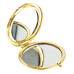 Зеркало карманное двухстороннее круглое из натурального камня Серафинит в подарочной упаковке Gold Stone Mirrors варинант исполнения - 2 | Loft Concept в Челябинске