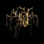 Бра в форме ветвей деревьев золотого цвета с прозрачными подвесками-каплями Droplet Bra варинант исполнения - 4 | Loft Concept в Челябинске