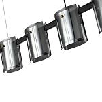 Подвесной светильник светодиодный с 5-ю цилиндрическими плафонами светло-серого цвета из стекла и стали Andrea Сhandelier Grey варинант исполнения - 1 | Loft Concept в Челябинске