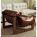 Кресло-диван кожаное на деревянном каркасе Medieval Furniture варинант исполнения - 2 | Loft Concept в Челябинске