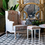 Кресло из массива бука серое с растительным орнаментом Raffael Floral Grey Armchair варинант исполнения - 8 | Loft Concept в Челябинске