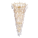 Люстра подвесная в форме перевернутой пирамиды с металлическими ветвями и прозрачными стеклянными подвесками Droplet Chandelier варинант исполнения - 1 | Loft Concept в Челябинске