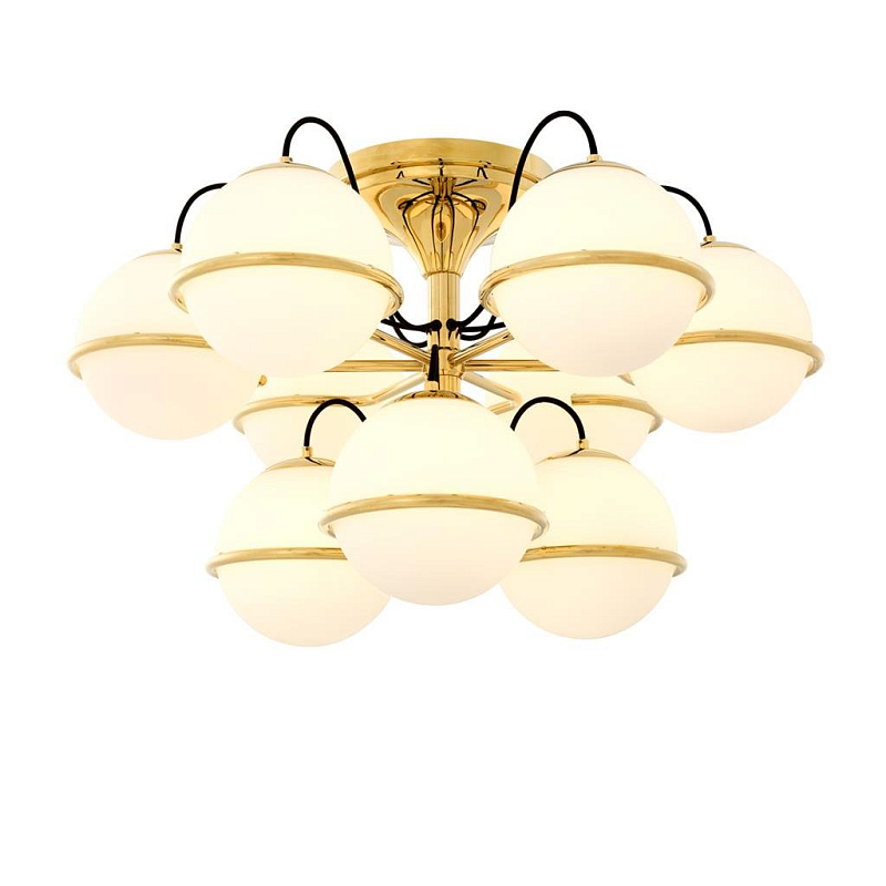 Потолочный светильник Eichholtz Ceiling Lamp Nerano Глянцевое золото Белый Потолочный светильник Eichholtz Ceiling Lamp Nerano Глянцевое золото Белый в Челябинске | Loft Concept